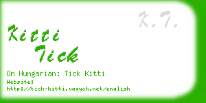 kitti tick business card